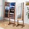 Lockable Jewelry Armoire Standing Cabinet With Lighted Full-length Mirror